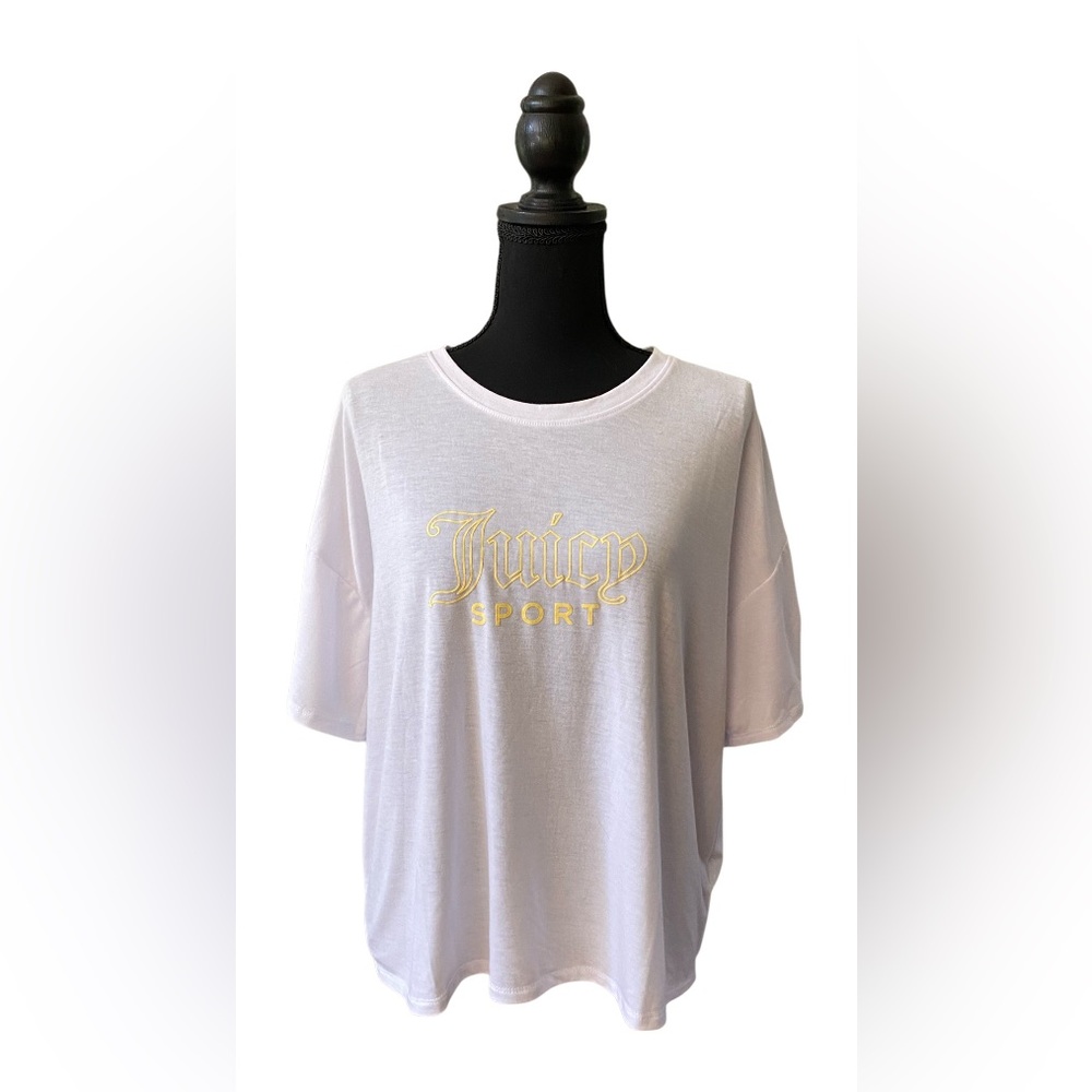 Juicy Couture White T-Shirt with Yellow Logo